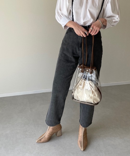 y/m by misato（イムバイミサト）の「レースUPストレートパンツ（デニムパンツ・レディース・ブラック・FREE）」の7枚目の写真