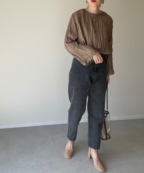 y/m by misato（イムバイミサト）の「レースUPストレートパンツ（デニムパンツ・レディース・ブラック・FREE）」の8枚目の写真