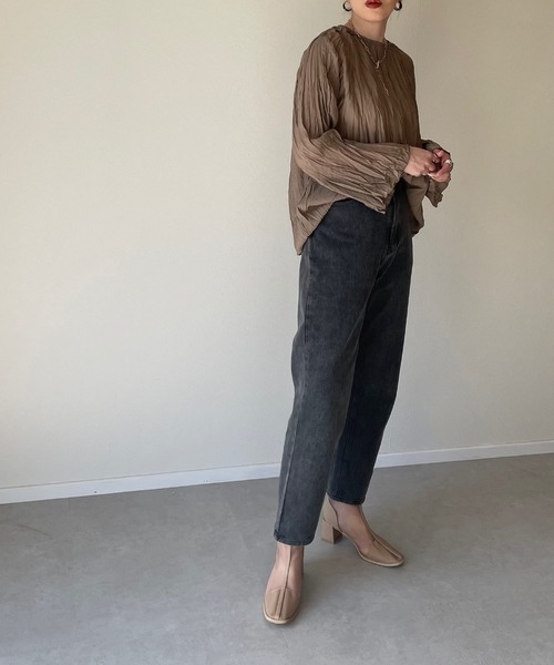 y/m by misato（イムバイミサト）の「レースUPストレートパンツ（デニムパンツ・レディース・ブラック・FREE）」の13枚目の写真