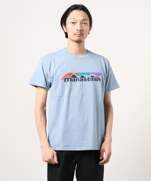 MANASTASH（マナスタッシュ）の「MANASTASH/マナスタッシュ　COLOR SCHEME LOGO TEE（Tシャツ/カットソー・メンズ・ホワイト/ブラック/グリーン/ブルー・LARGE/X-LARGE/MEDIUM）」の4枚目の写真