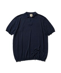 @【メンズXL】新品未使用 J.PRESS シルク スキッパーポロシャツ 茶系 J.PRESS（ジェイプレス）の「シルク スキッパーポロシャツ