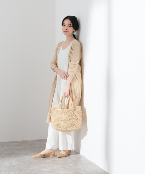 SLOBE IENA（スローブイエナ）の「ドライビスコースロングカーディガン【手洗い可能】◆（カーディガン/ボレロ・レディース・ベージュ/サックスブルー・FREE）」の3枚目の写真