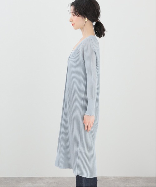 SLOBE IENA（スローブイエナ）の「ドライビスコースロングカーディガン【手洗い可能】◆（カーディガン/ボレロ・レディース・ベージュ/サックスブルー・FREE）」の14枚目の写真