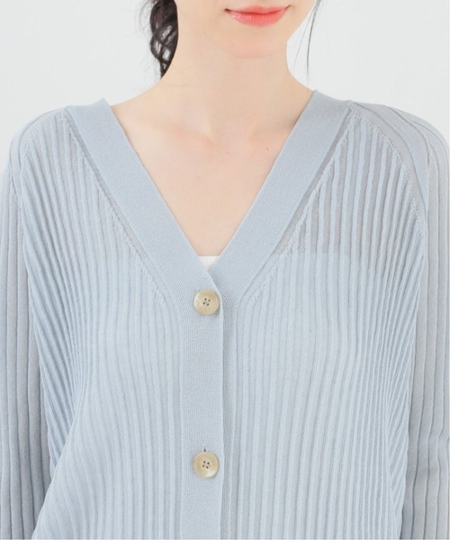 SLOBE IENA（スローブイエナ）の「ドライビスコースロングカーディガン【手洗い可能】◆（カーディガン/ボレロ・レディース・ベージュ/サックスブルー・FREE）」の11枚目の写真