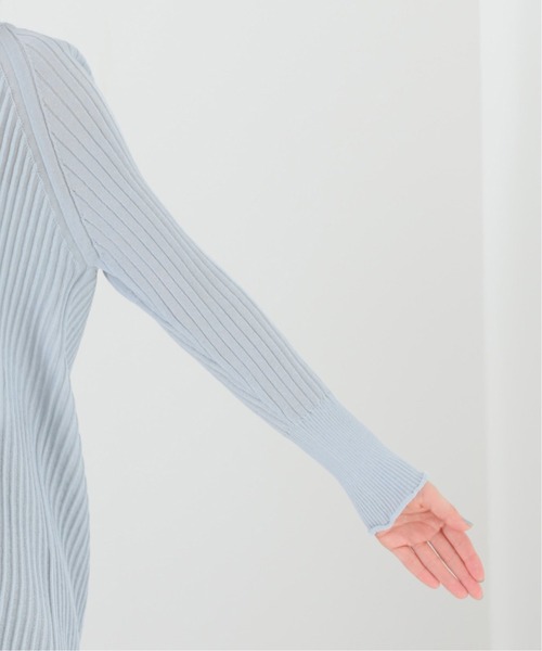 SLOBE IENA（スローブイエナ）の「ドライビスコースロングカーディガン【手洗い可能】◆（カーディガン/ボレロ・レディース・ベージュ/サックスブルー・FREE）」の4枚目の写真