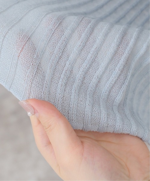 SLOBE IENA（スローブイエナ）の「ドライビスコースロングカーディガン【手洗い可能】◆（カーディガン/ボレロ・レディース・ベージュ/サックスブルー・FREE）」の15枚目の写真