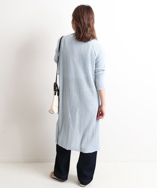 SLOBE IENA（スローブイエナ）の「ドライビスコースロングカーディガン【手洗い可能】◆（カーディガン/ボレロ・レディース・ベージュ/サックスブルー・FREE）」の17枚目の写真