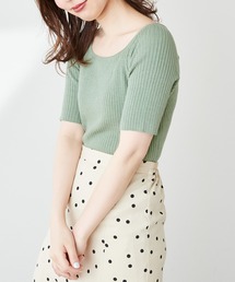 natural couture | 【WEB限定カラー有り】スクエアネックコンパクトニット(ニット/セーター)