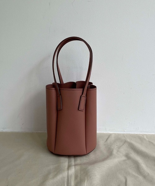 Doux archives（ドゥアルシーヴ）の「ＳＨＯＰフェイクレザーパネルバッグ（トートバッグ・レディース・ピンクベージュ/ミント・FREE）」の7枚目の写真