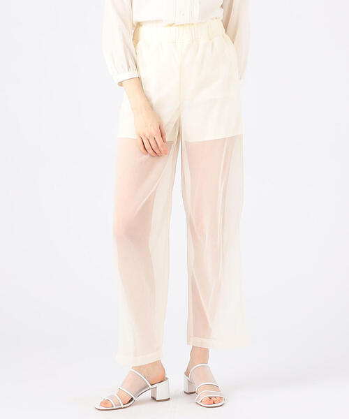 TOMORROWLAND （トゥモローランド）の「シアーコンビ イージーストレートパンツ（その他パンツ・レディース・ホワイト/ブラック・36）」の10枚目の写真