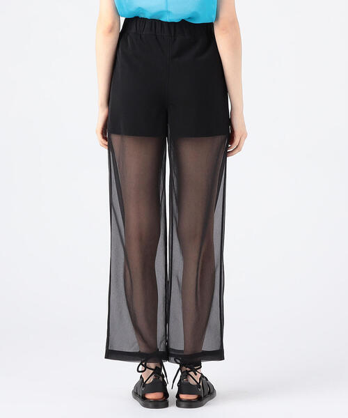 TOMORROWLAND （トゥモローランド）の「シアーコンビ イージーストレートパンツ（その他パンツ・レディース・ホワイト/ブラック・36）」の4枚目の写真