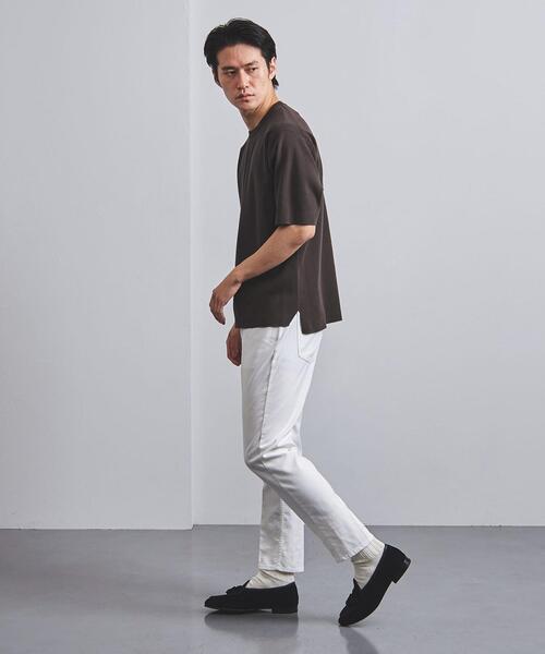 UNITED ARROWS（ユナイテッドアローズ）の「＜BATONER（バトナー）＞ 32G スムース ニット Tシャツ（ニット/セーター・メンズ・ホワイト/ライトグレー/ダークブラウン・1/2/3）」の7枚目の写真