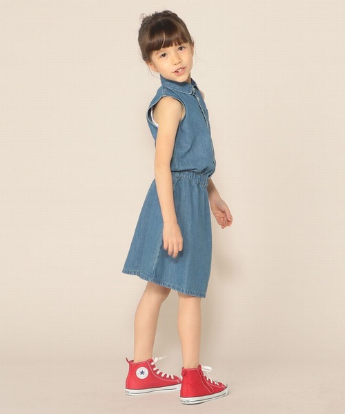 Etj4 56 ワンピースノースリーブ ガールズシャツワンピース ワンピース Edwin エドウィン のファッション