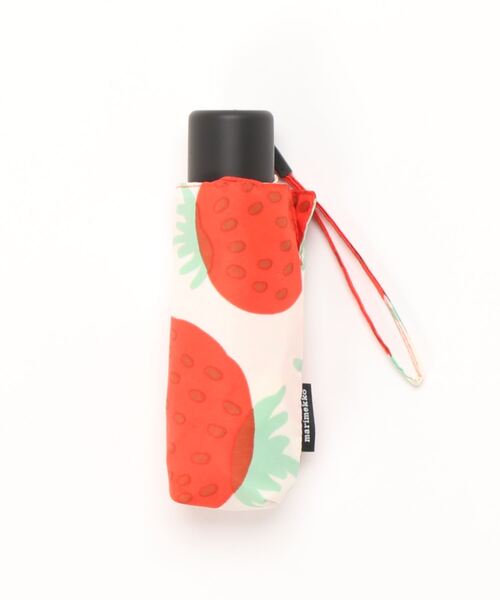 ☺︎新品未使用☺︎マリメッコ　marimekko 折り畳み傘　マンシッカ　いちご 新品】マリメッコ marimekko 折りたたみ傘 マンシッカ/いちご