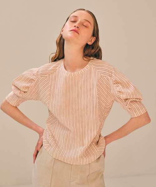 city(シティ)の「【CITY】トリコットボリュームスリーブハーフTEE(Tシャツ/カットソー・レディース・ブラック/マルチ/ホワイト・FREE)」の3枚目の写真