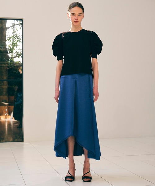 city(シティ)の「【CITY】トリコットボリュームスリーブハーフTEE(Tシャツ/カットソー・レディース・ブラック/マルチ/ホワイト・FREE)」の1枚目の写真