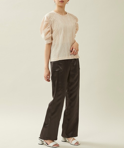 city(シティ)の「【CITY】トリコットボリュームスリーブハーフTEE(Tシャツ/カットソー・レディース・ブラック/マルチ/ホワイト・FREE)」の20枚目の写真