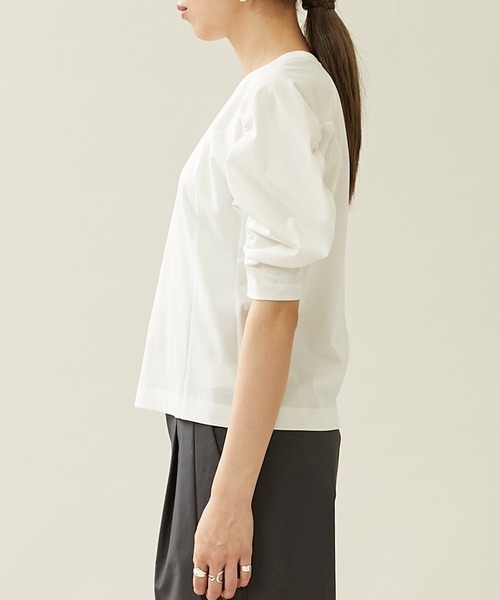 city(シティ)の「【CITY】トリコットボリュームスリーブハーフTEE(Tシャツ/カットソー・レディース・ブラック/マルチ/ホワイト・FREE)」の8枚目の写真