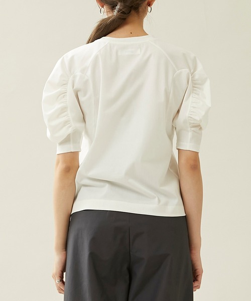 city(シティ)の「【CITY】トリコットボリュームスリーブハーフTEE(Tシャツ/カットソー・レディース・ブラック/マルチ/ホワイト・FREE)」の9枚目の写真