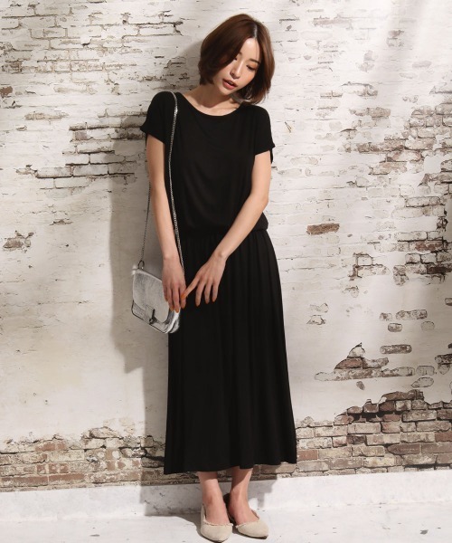 aimerfeel（エメフィール）の「【夏ルーム非表示】【販売終了】【プライスダウン】大人シンプルワンピース（ルームウェア/パジャマ・レディース・ピンク/ブラック/杢グレー・MEDIUM/LARGE）」の6枚目の写真