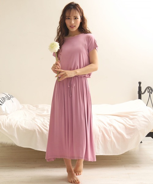 aimerfeel（エメフィール）の「【夏ルーム非表示】【販売終了】【プライスダウン】大人シンプルワンピース（ルームウェア/パジャマ・レディース・ピンク/ブラック/杢グレー・MEDIUM/LARGE）」の14枚目の写真