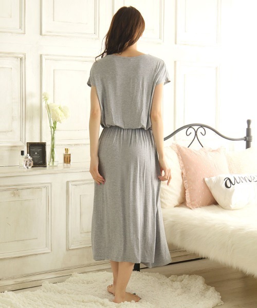 aimerfeel（エメフィール）の「【夏ルーム非表示】【販売終了】【プライスダウン】大人シンプルワンピース（ルームウェア/パジャマ・レディース・ピンク/ブラック/杢グレー・MEDIUM/LARGE）」の8枚目の写真