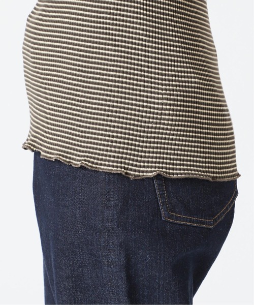 SLOBE IENA（スローブイエナ）の「マクラメカラーボーダーリブノースリーブ【手洗い可能】◆（タンクトップ・レディース・パープル/ブラウン・FREE）」の11枚目の写真