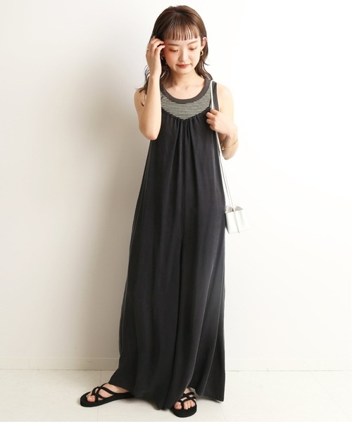 SLOBE IENA（スローブイエナ）の「マクラメカラーボーダーリブノースリーブ【手洗い可能】◆（タンクトップ・レディース・パープル/ブラウン・FREE）」の18枚目の写真