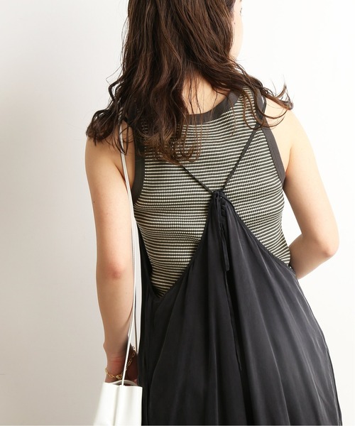 SLOBE IENA（スローブイエナ）の「マクラメカラーボーダーリブノースリーブ【手洗い可能】◆（タンクトップ・レディース・パープル/ブラウン・FREE）」の19枚目の写真