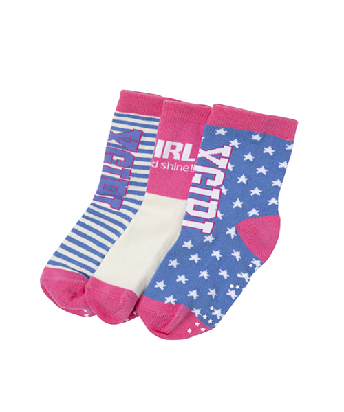 X-girl Stages（エックスガールステージス）の「3-PIECE SOCKS NAME TAG（ソックス/靴下・キッズ・レッド/ピンク/ブルー・SMALL/MEDIUM/LARGE）」の2枚目の写真