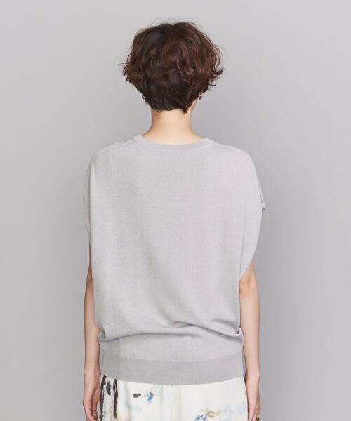 BEAUTY&YOUTH UNITED ARROWS（ビューティーアンドユースユナイテッドアローズ）の「BY 14Gレーヨンナイロンワイドフレンチスリーブニット -ウォッシャブル-（ニット/セーター・レディース・ライトグレー/オフホワイト/モカ/ライラック/その他7・FREE）」の8枚目の写真