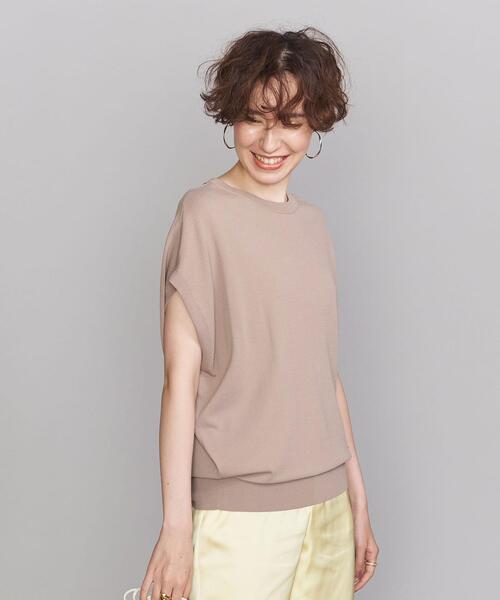 BEAUTY&YOUTH UNITED ARROWS（ビューティーアンドユースユナイテッドアローズ）の「BY 14Gレーヨンナイロンワイドフレンチスリーブニット -ウォッシャブル-（ニット/セーター・レディース・ライトグレー/オフホワイト/モカ/ライラック/その他7・FREE）」の11枚目の写真