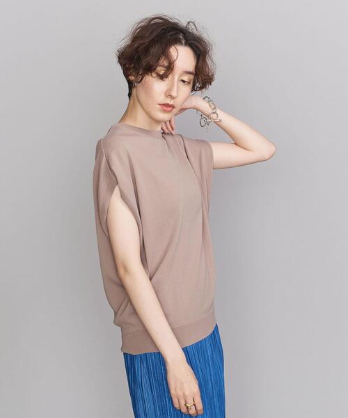 BEAUTY&YOUTH UNITED ARROWS（ビューティーアンドユースユナイテッドアローズ）の「BY 14Gレーヨンナイロンワイドフレンチスリーブニット -ウォッシャブル-（ニット/セーター・レディース・ライトグレー/オフホワイト/モカ/ライラック/その他7・FREE）」の12枚目の写真