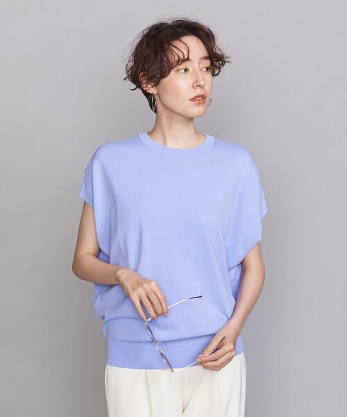 BEAUTY&YOUTH UNITED ARROWS（ビューティーアンドユースユナイテッドアローズ）の「BY 14Gレーヨンナイロンワイドフレンチスリーブニット -ウォッシャブル-（ニット/セーター・レディース・ライトグレー/オフホワイト/モカ/ライラック/その他7・FREE）」の14枚目の写真