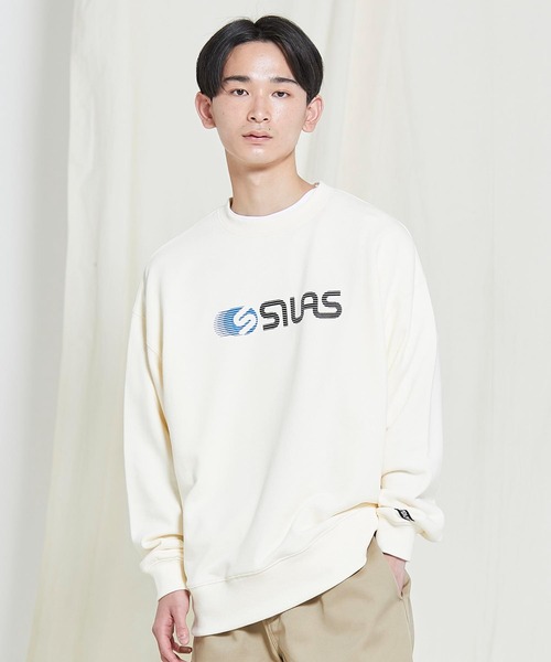 SILAS（サイラス）の「PRINT BIG SWEATSHIRT SLICE LOGO（スウェット・メンズ・オフホワイト/ブラック/ブルー/ネイビー・SMALL/MEDIUM/LARGE/X-LARGE）」の2枚目の写真