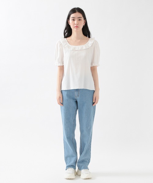 ALAND(エーランド)の「3.3Field Trip/FRILL BLOUSE 2951474(シャツ/ブラウス・レディース・ライトブルー/アイボリー・FREE)」の4枚目の写真