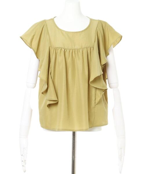 INGNI（イング）の「フリルギャザー／ブラウス（シャツ/ブラウス・レディース・オフホワイト/イエロー/グリーン/ベージュ/ブラック/ブルー・M）」の7枚目の写真