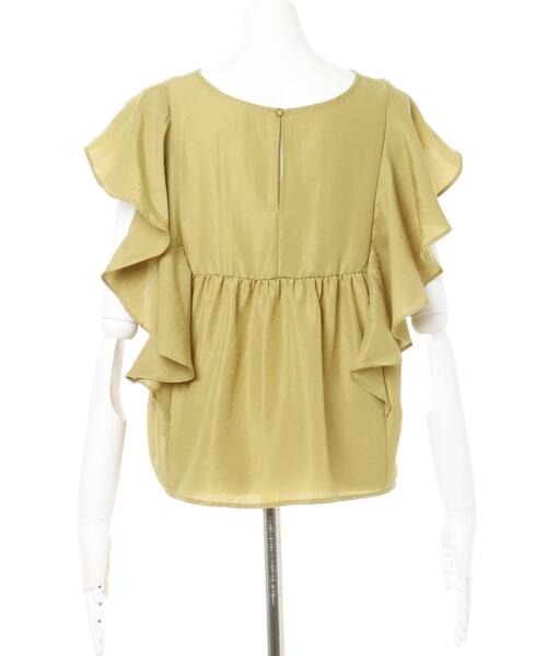 INGNI（イング）の「フリルギャザー／ブラウス（シャツ/ブラウス・レディース・オフホワイト/イエロー/グリーン/ベージュ/ブラック/ブルー・M）」の8枚目の写真
