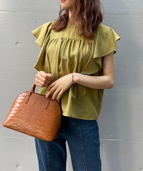 INGNI（イング）の「フリルギャザー／ブラウス（シャツ/ブラウス・レディース・オフホワイト/イエロー/グリーン/ベージュ/ブラック/ブルー・M）」の20枚目の写真