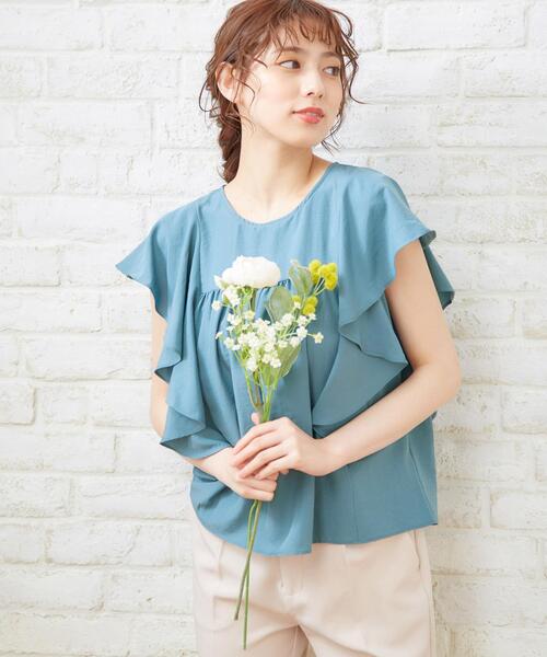 INGNI（イング）の「フリルギャザー／ブラウス（シャツ/ブラウス・レディース・オフホワイト/イエロー/グリーン/ベージュ/ブラック/ブルー・M）」の18枚目の写真