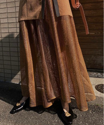 Ameri | MEDI LUSTROUS MESH SKIRT(スカート)