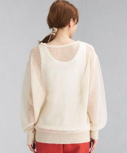 green label relaxing(グリーンレーベルリラクシング)の「ヘアリー メッシュ プルオーバー ニット(ニット/セーター・レディース・ホワイト/ライトブルー/ブラック・FREE)」の19枚目の写真
