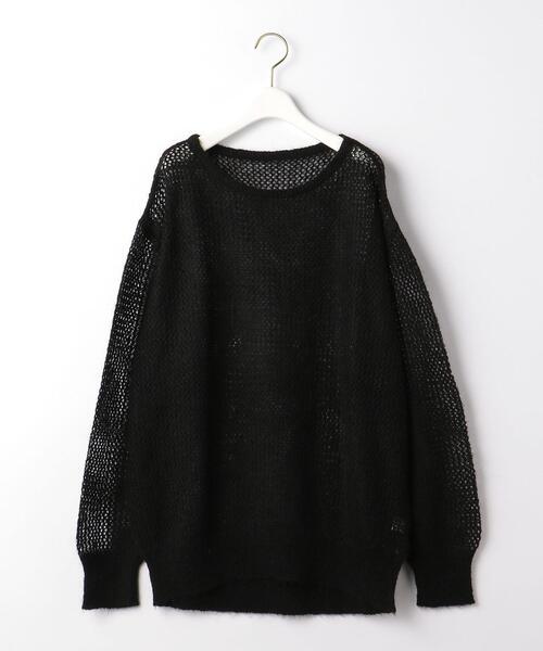 green label relaxing(グリーンレーベルリラクシング)の「ヘアリー メッシュ プルオーバー ニット(ニット/セーター・レディース・ホワイト/ライトブルー/ブラック・FREE)」の5枚目の写真