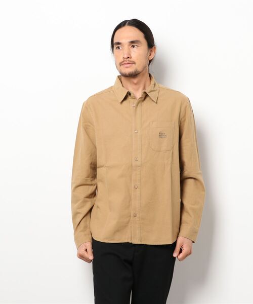 KRIFF MAYER（クリフメイヤー）の「無地ネルシャツ（シャツ/ブラウス・メンズ・ベージュ/ネイビー/グレー/オフホワイト/オリーブ/カラフル・SMALL/MEDIUM/LARGE/X-LARGE）」の3枚目の写真