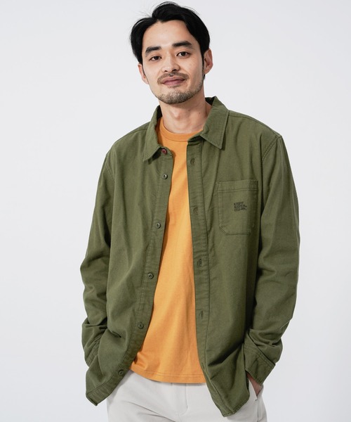 KRIFF MAYER（クリフメイヤー）の「無地ネルシャツ（シャツ/ブラウス・メンズ・ベージュ/ネイビー/グレー/オフホワイト/オリーブ/カラフル・SMALL/MEDIUM/LARGE/X-LARGE）」の4枚目の写真