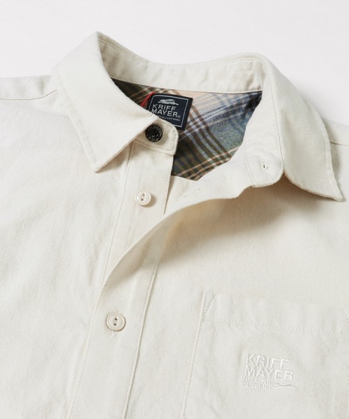 KRIFF MAYER（クリフメイヤー）の「無地ネルシャツ（シャツ/ブラウス・メンズ・ベージュ/ネイビー/グレー/オフホワイト/オリーブ/カラフル・SMALL/MEDIUM/LARGE/X-LARGE）」の10枚目の写真