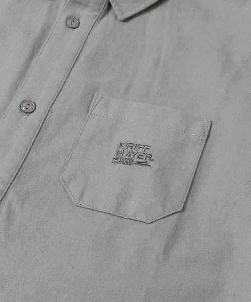 KRIFF MAYER（クリフメイヤー）の「無地ネルシャツ（シャツ/ブラウス・メンズ・ベージュ/ネイビー/グレー/オフホワイト/オリーブ/カラフル・SMALL/MEDIUM/LARGE/X-LARGE）」の11枚目の写真