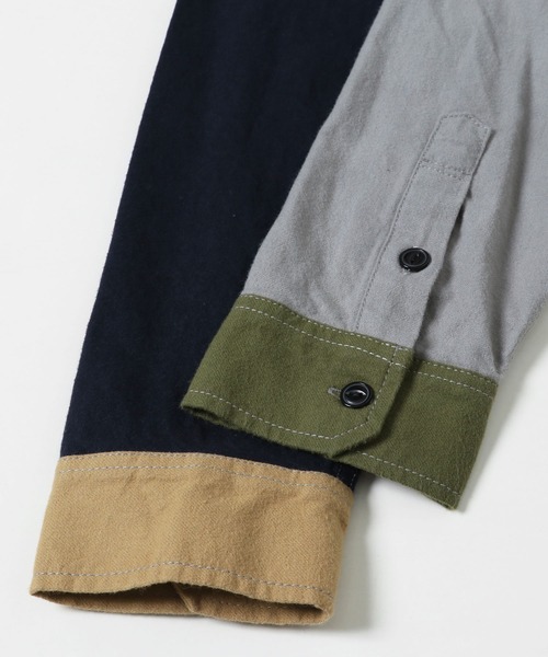 KRIFF MAYER（クリフメイヤー）の「無地ネルシャツ（シャツ/ブラウス・メンズ・ベージュ/ネイビー/グレー/オフホワイト/オリーブ/カラフル・SMALL/MEDIUM/LARGE/X-LARGE）」の14枚目の写真