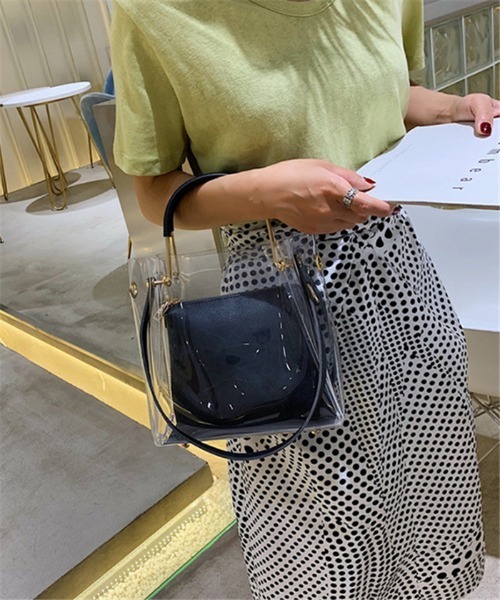 LA VORAGINE(ラ ヴォラジネ)の「2点セットクリアショルダーバッグ/ハンドバッグ メッセンジャーバッグ(メッセンジャーバッグ・レディース・グリーン系その他/ホワイト/ブラック/イエロー・FREE)」の19枚目の写真