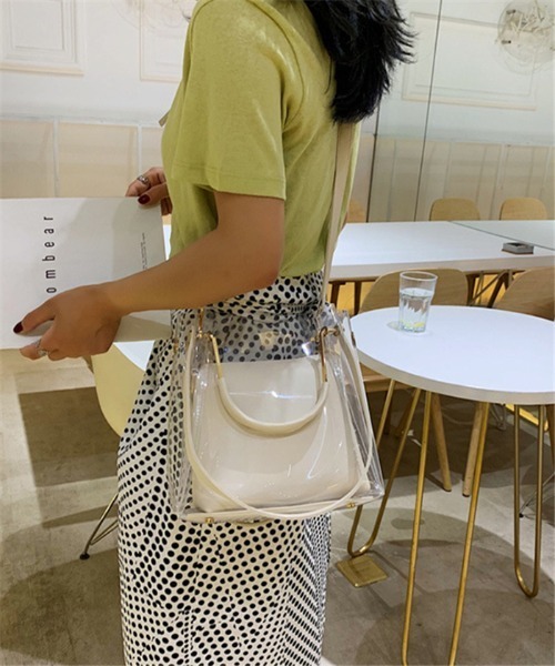 LA VORAGINE(ラ ヴォラジネ)の「2点セットクリアショルダーバッグ/ハンドバッグ メッセンジャーバッグ(メッセンジャーバッグ・レディース・グリーン系その他/ホワイト/ブラック/イエロー・FREE)」の17枚目の写真